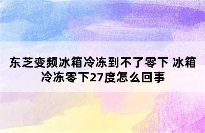 东芝变频冰箱冷冻到不了零下 冰箱冷冻零下27度怎么回事